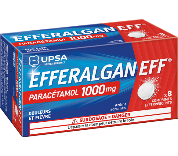 Efferalgan 1g Zitrus Brausetabletten - Packung mit 8 Tabletten