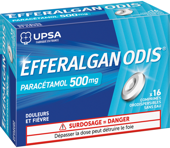 EfferalganOdis 500mg orodispersible Tabletten - Packung mit 16 Tabletten