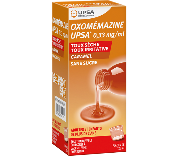 Oxomemazin 0,33 mg/ml zuckerfrei Karamellgeschmack UPSA - Flasche mit 125 ml