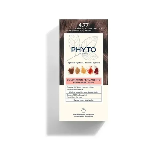 Permanente Haarfarbe 4.77 tiefbraun Phyto - Entwicklermilch und Farbcreme 50ml - image 1