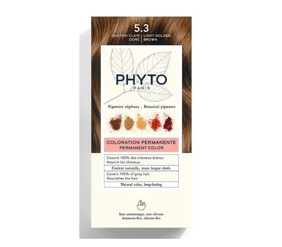 Permanente Färbung 5.3 hellgoldbraun Phyto - Entwicklermilch und Farbcreme von 50 ml - image 1