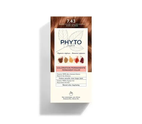 Permanente Färbung 7.43 kupferblond gold Phyto - Entwicklermilch und Farbcreme von 50 ml - image 1