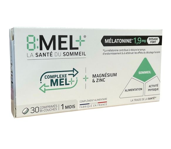 8:MEL+ Melatonin 1,9mg Menarini - Packung mit 30 Tabletten