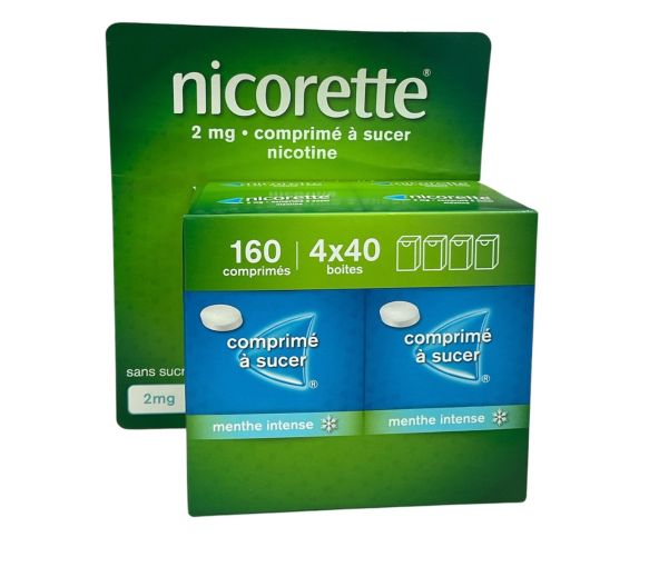 Nicorette 2 mg intensiver Minz Lutschtabletten - 4 Packungen mit 40 Tabletten - image 1