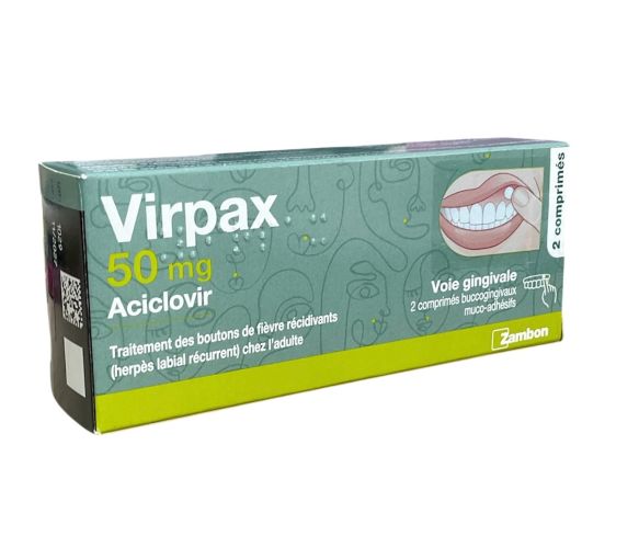 Virpax 50mg Aciclovir Fieberblasen - 2 Tabletten - image 1