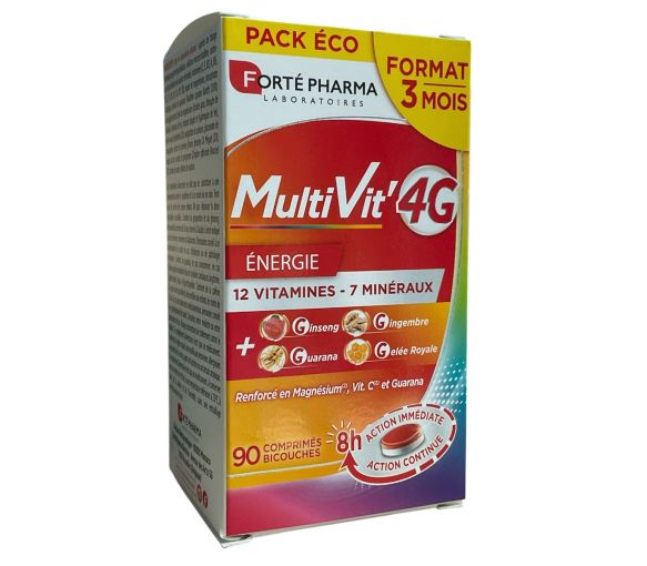 MultiVit'4G Energie Forté Pharma - Packung mit 90 Tabletten - image 1