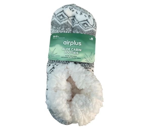 Aloe cabin footies Aloe Vera-infused Slippers size 36-41 Airplus - a pair