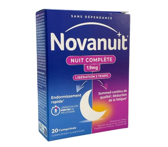 Novanuit Nacht komplett 1,9 mg Sanofi - Packung mit 20 Tabletten - image 1