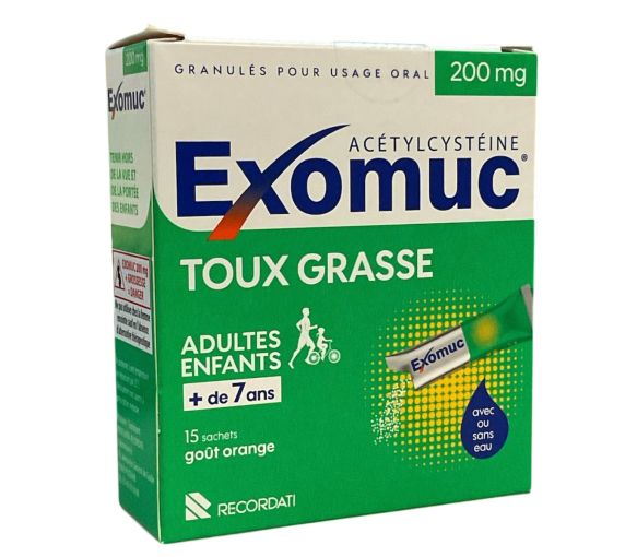 Exomuc 200 mg Hustenlöser Orangengeschmack - 15 Beutel ohne Wasser - image 1