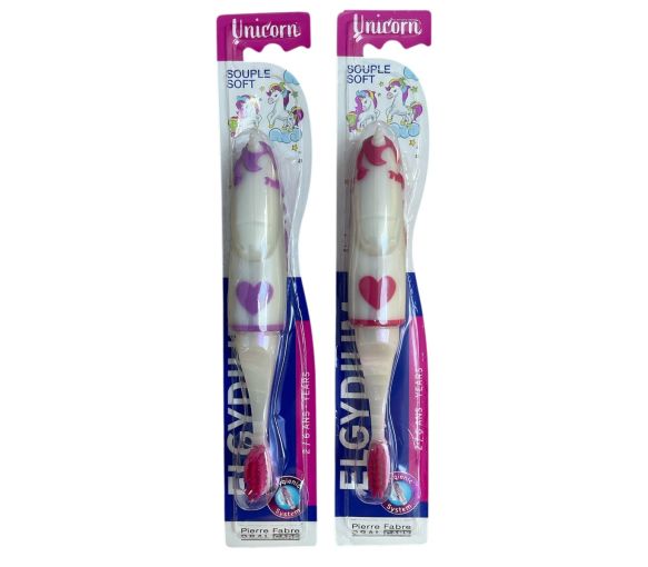 Zahnbürste Kinder Einhorn Elgydium - eine Zahnbürste