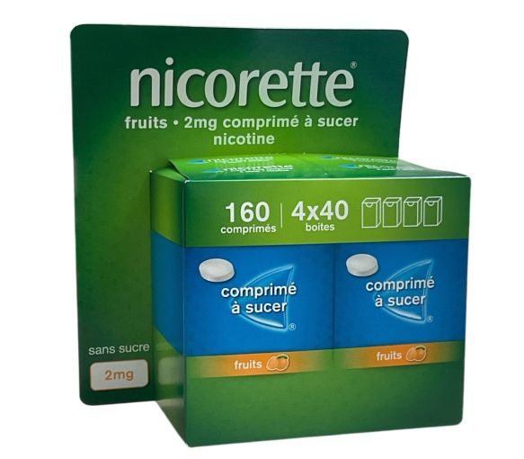 Nicorette 2mg Frucht Lutschtabletten - 4er Pack mit 40 Tabletten