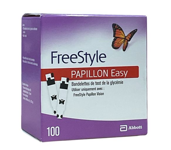 Freestyle Papillon Easy Blutzuckerteststreifen von Abbott - 100 Streifen - image 1