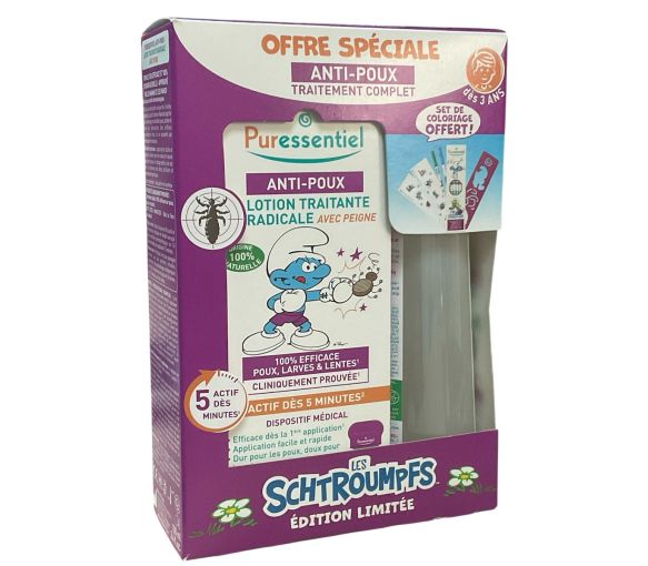 Anti-Läuse Komplettbehandlung Die Schlümpfe Limited Edition Puressentiel - Set mit 2 Produkten - image 1