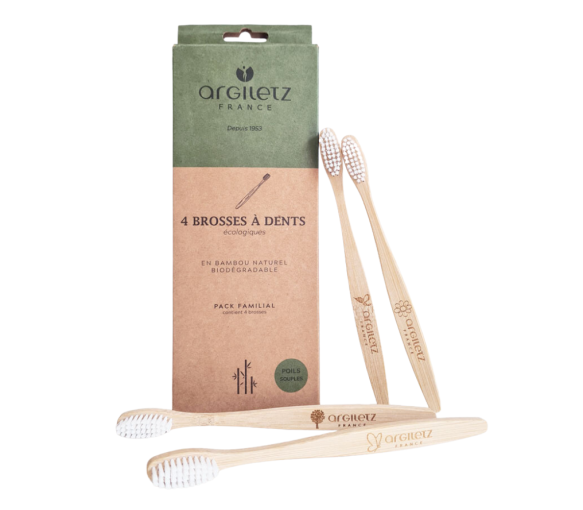 Ökologische Zahnbürste Argiletz - Set mit 4 Zahnbürsten - image 1