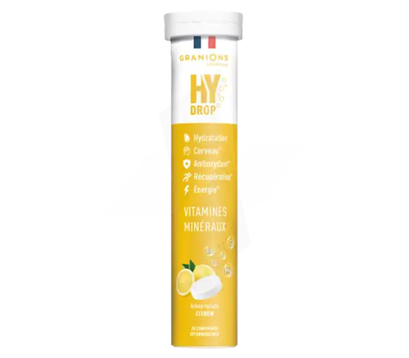 Hydrop Lösung zur Hydratation Zitronenaroma Granions - Tube mit 20 Brausetabletten