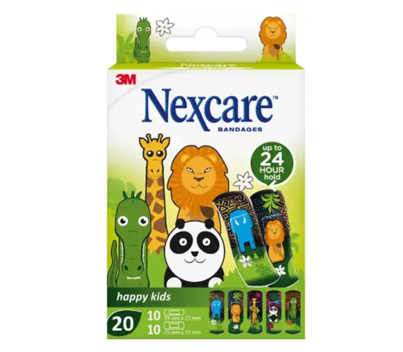 Glückliche Kinder Tierpflaster Nexcare - Schachtel mit 20 Pflastern