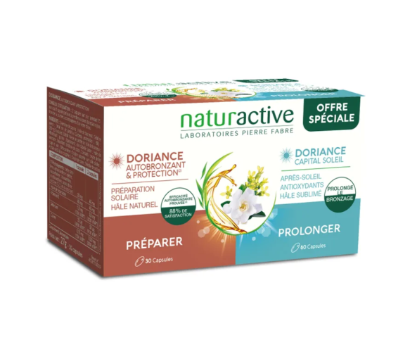 Doriance Selbstbräuner und Kapital Sonne Naturactive - eine Packung mit 30 Kapseln und eine Packung mit 60 Kapseln