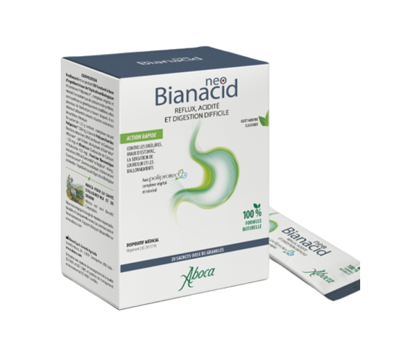 NeoBianacid Säure und Reflux Zitronengeschmack Aboca - Packung mit 20 Einzelbeuteln