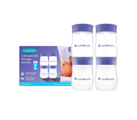 Stapelbare Milchaufbewahrungsgläser Lansinoh - 4 Gläser zu 160 ml
