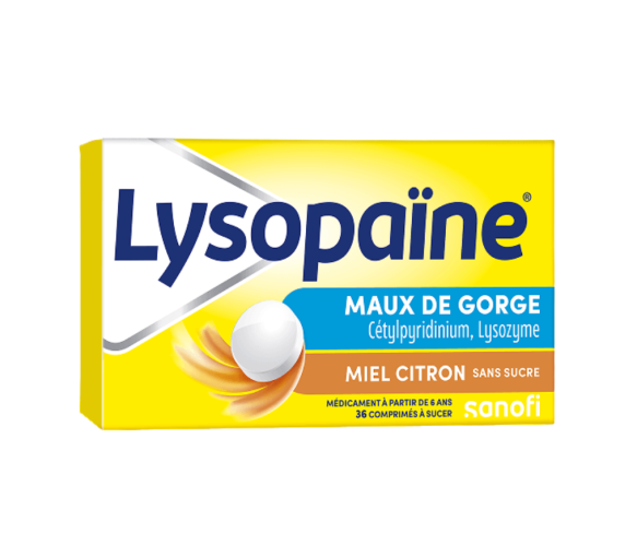 Lysopaïne ohne Zucker Halsschmerzen Honig Zitrone - 2 Schachteln mit 18 Tabletten