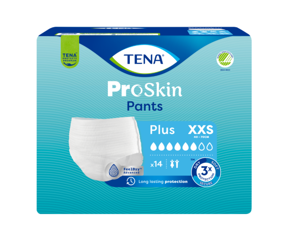 Proskin Slip Erwachsene Plus Größe XXS Tena - Packung mit 14 vollständigen Wechseln