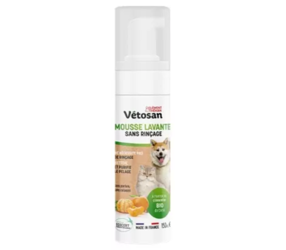Vétosan Reinigungsschaum ohne Abspülen Clément Thékan - Pumpflasche mit 150 ml