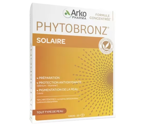Phytobronz Sonnenhaut strahlend Arkopharma - Packung mit 30 Kapseln - image 1