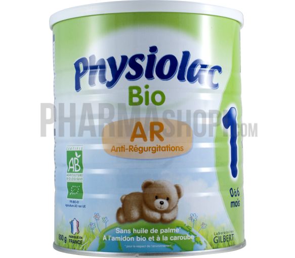 Bio-Milchpulver gegen Regurgitation AR 1. Alter 0-6 Monate Physiolac - Dose mit 800 g