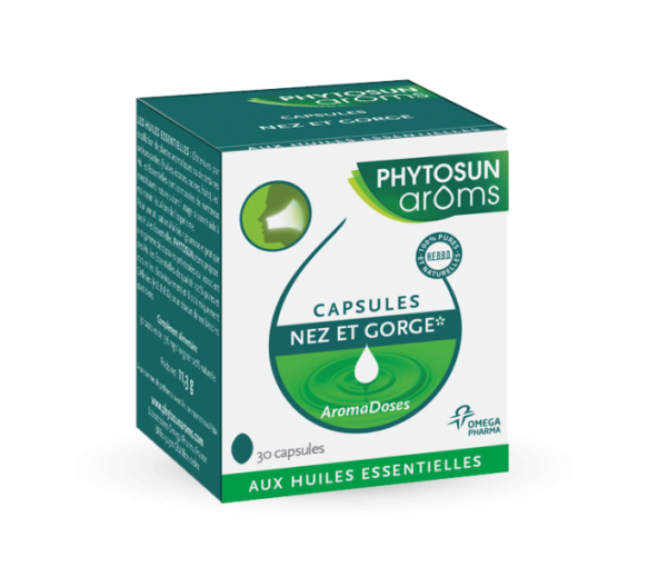 Aromadosen für Nase und Rachen mit ätherischen Ölen Phytosun arôms - 30 Kapseln