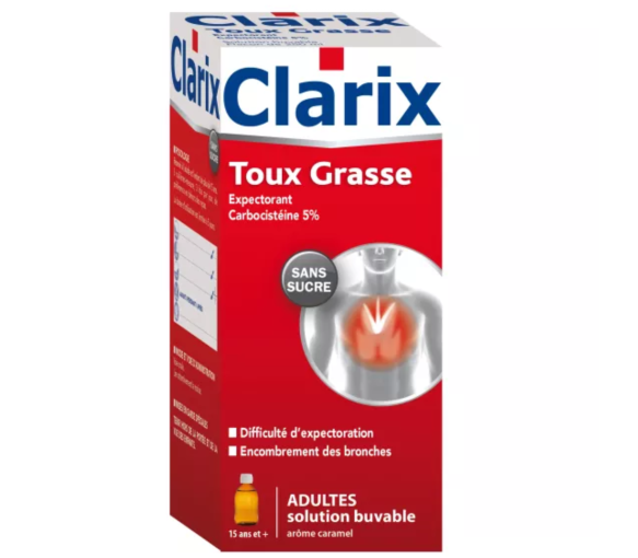 Clarix Hustenlöser Expektorans 5% Erwachsene ohne Zucker - Flasche mit 250 ml