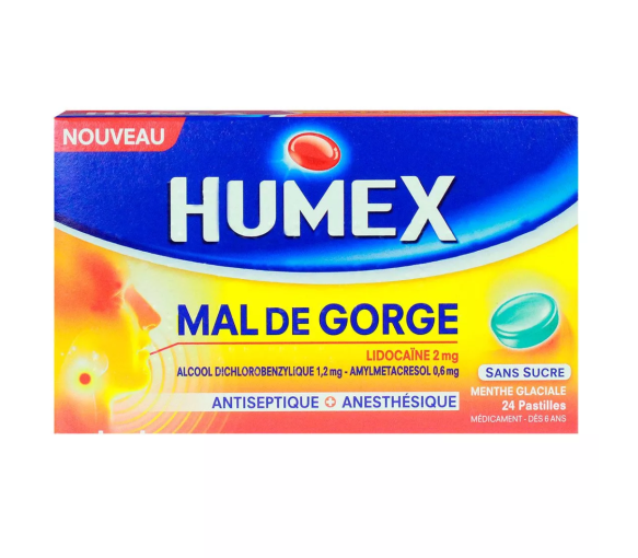 Humex Halsschmerzen Lidocain Minze - Packung mit 24 Pastillen