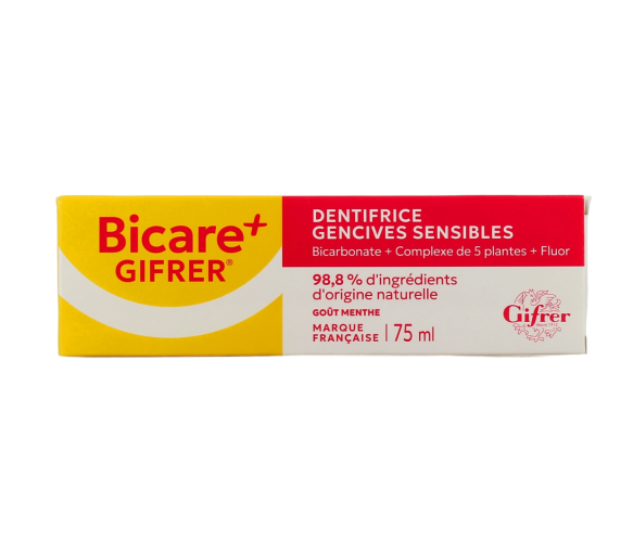 Bicare + Zahnpasta für empfindliches Zahnfleisch mit Minzgeschmack Gifrer - Tube mit 75 ml