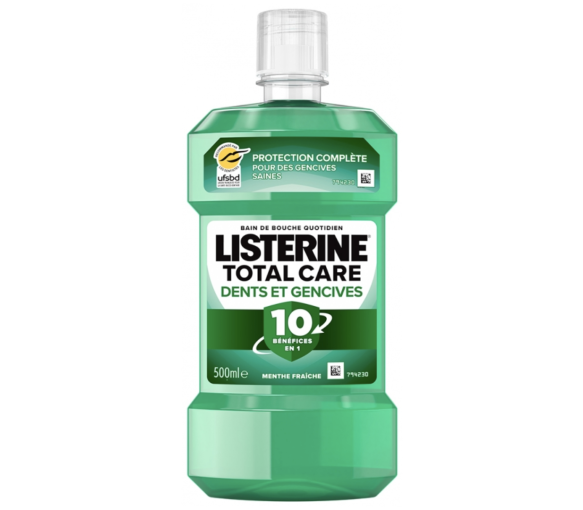 Mundspülung tägliche Gesamtpflege Zähne und Zahnfleisch frischer Minzgeschmack Listerine - Flasche 500ml - image 1