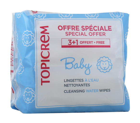 Wasserreinigungs-Tücher Baby Topicrem - 4x60 Tücher (Sonderangebot 3+1 gratis)