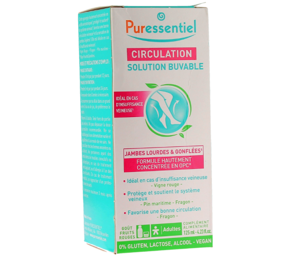 Durchblutung schwere und geschwollene Beine Puressentiel - Flasche 125ml - image 1