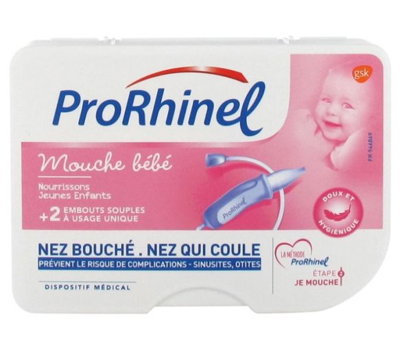 Baby Nasal Aspirator ProRhinel - Box containing 1 baby nasal aspirator + 2 disposable tips