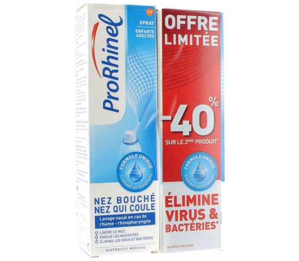 ProRhinel Spray für Kinder und Erwachsene Nasenspülung - 2er Pack mit 100 ml Sprays