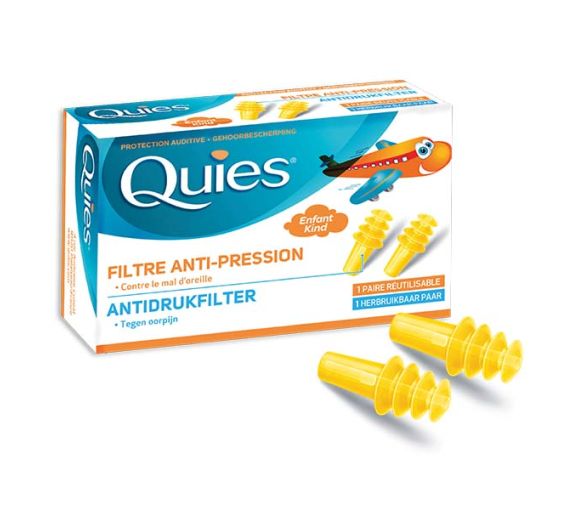 Gehörschutz Anti-Druck-Filter für Kinder Quies - Box mit einem wiederverwendbaren Paar