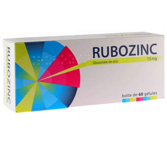 Rubozinc 15mg - Packung mit 60 Kapseln