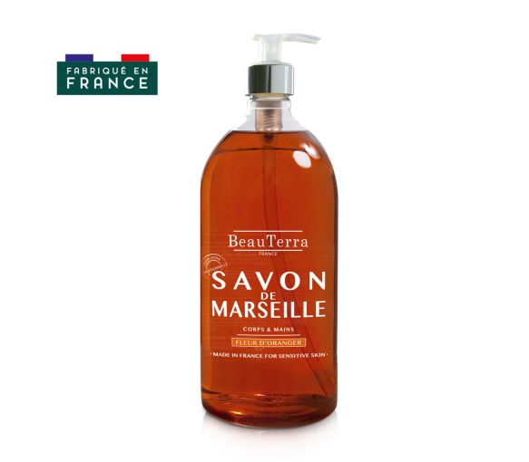Marseiller Seife Orangenblüte Beauterra - Pumpflasche 300 ml