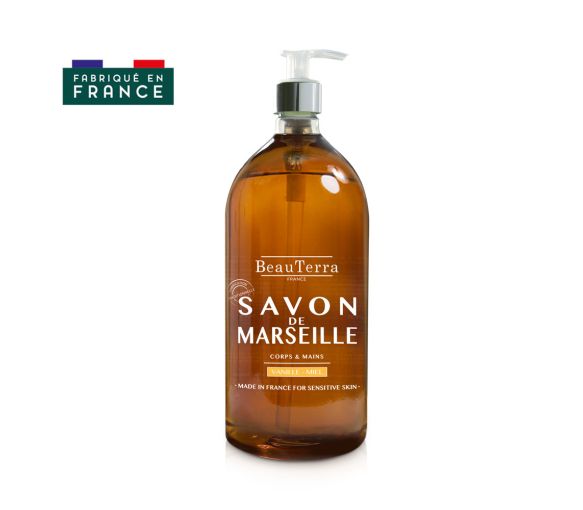 Marseiller Seife Vanille Honig Beauterra - Flasche 1L