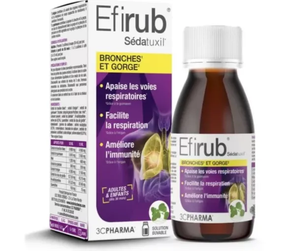 Efirub Sedatuxil Bronchien und Hals Sirup 3C Pharma - Flasche mit 125 ml - image 1