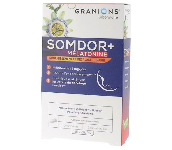 Somdor+ Melatonin Tabletten Granions - Packung mit 15 Tabletten
