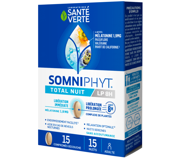 Somniphyt Total Nacht LP 1,9 mg Santé Verte - Packung mit 15 Tabletten