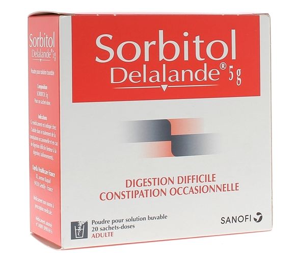 Sorbitol Delalande 5g Pulver zur Herstellung einer trinkbaren Lösung in Einzeldosisbeuteln - Schachtel mit 20 Beuteln
