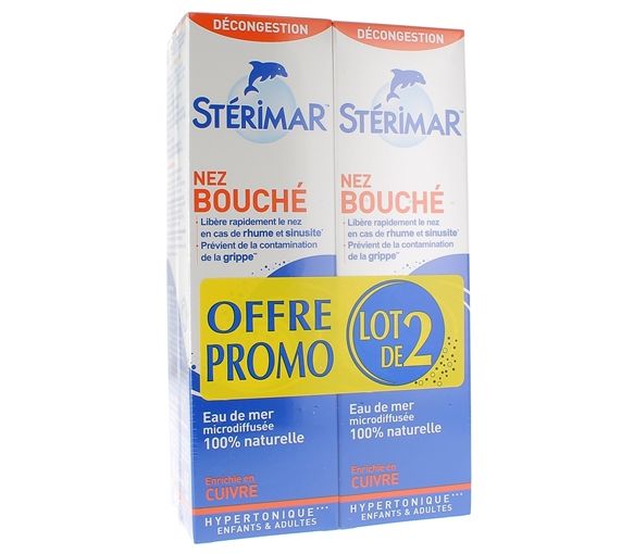 Spray gegen verstopfte Nase Stérimar - 2er-Pack mit 100 ml Sprays