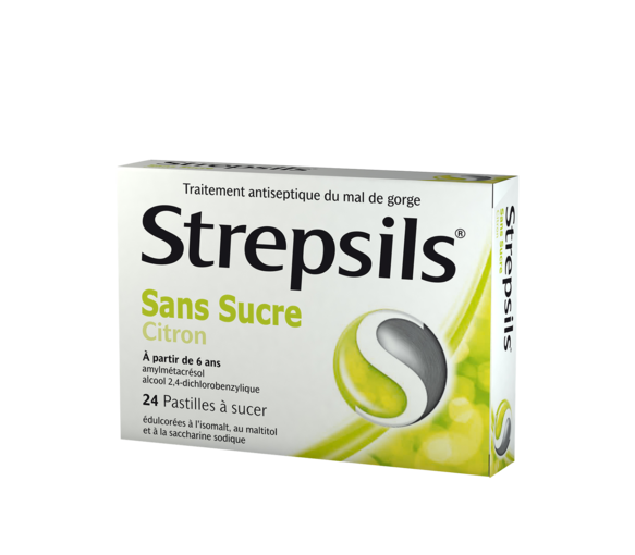 Strepsils Zitrone - Packung mit 24 Pastillen