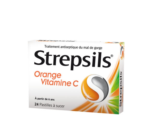 Strepsils Orange Vitamin C Lutschtabletten - Packung mit 24 Tabletten