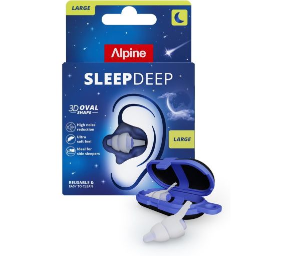 Sleep Deep Ohrstöpsel groß Alpine - ein Paar + eine Transportbox