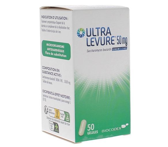 Ultra Levure 50mg Kapseln - Packung mit 50 Kapseln